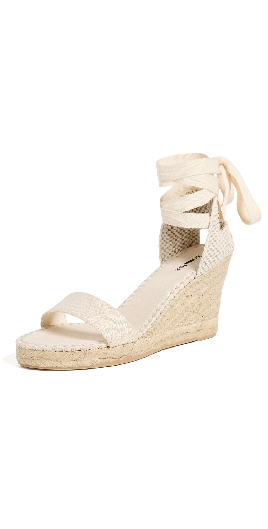 Soludos Open Toe Marseille Wedge Espadrilles Ivory Linen 9