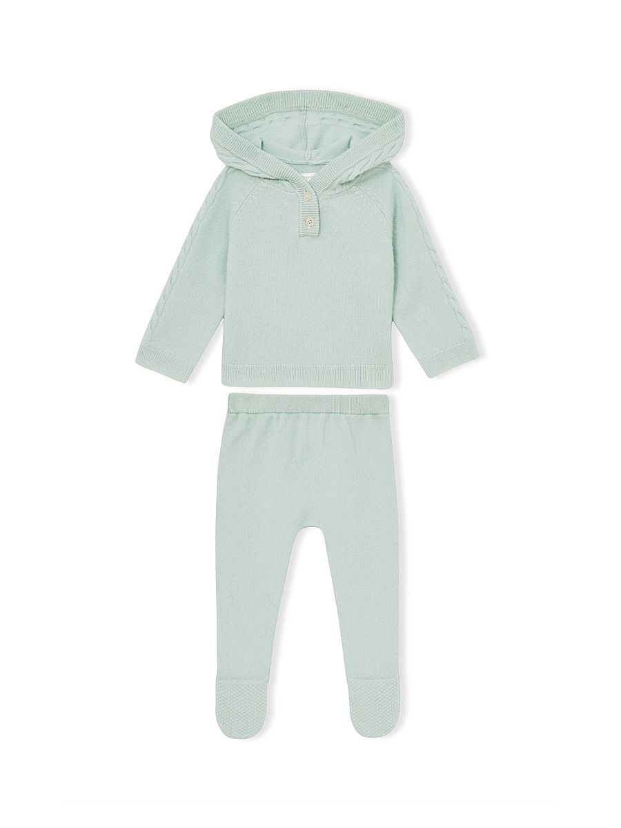 Baby's Eder Cashmere Hoodie & Footie Pants Set - Mint - Size 12 Months