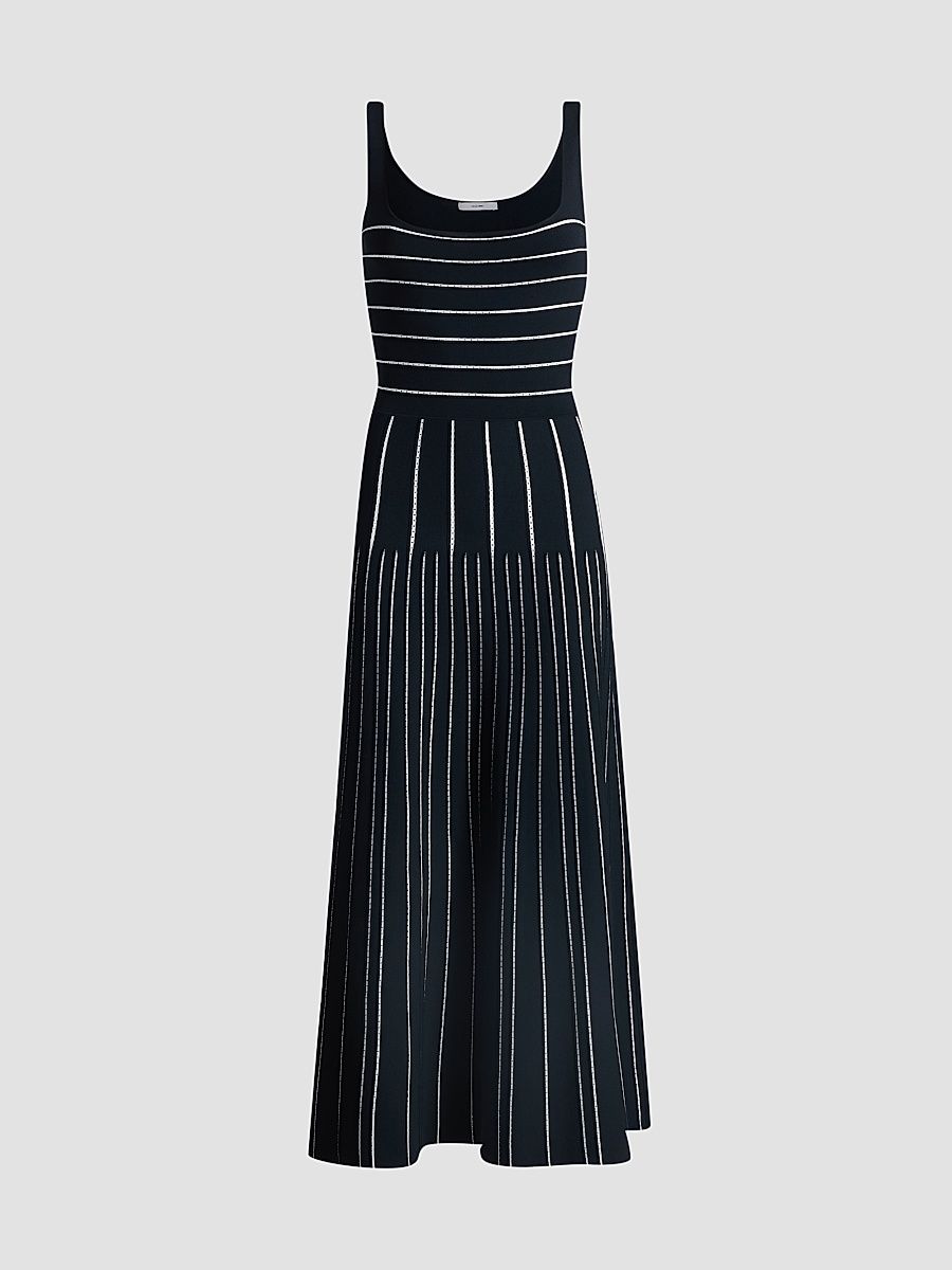 Women's Gemma Compact Jacqaurd Midi Dress - Navy - Size XS