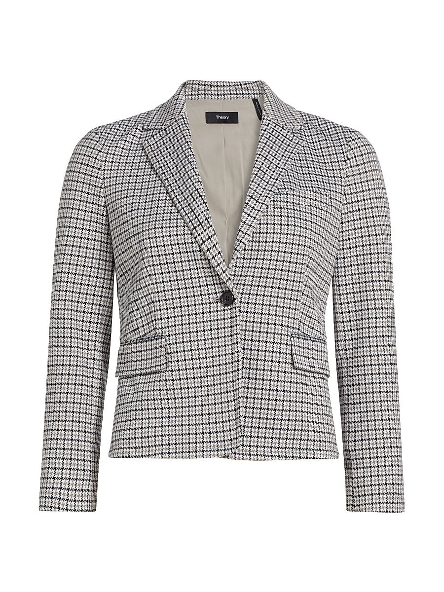 Women's Houndstooth Micro Blazer - Cinder Multi - Size 12