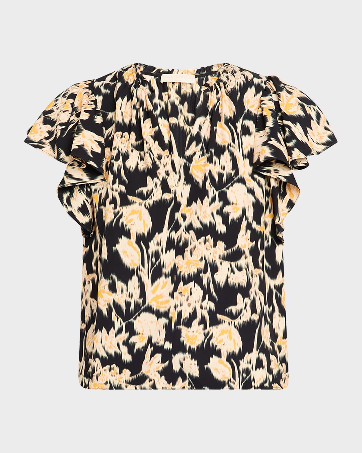 Lilo Flutter-Sleeve Blouse