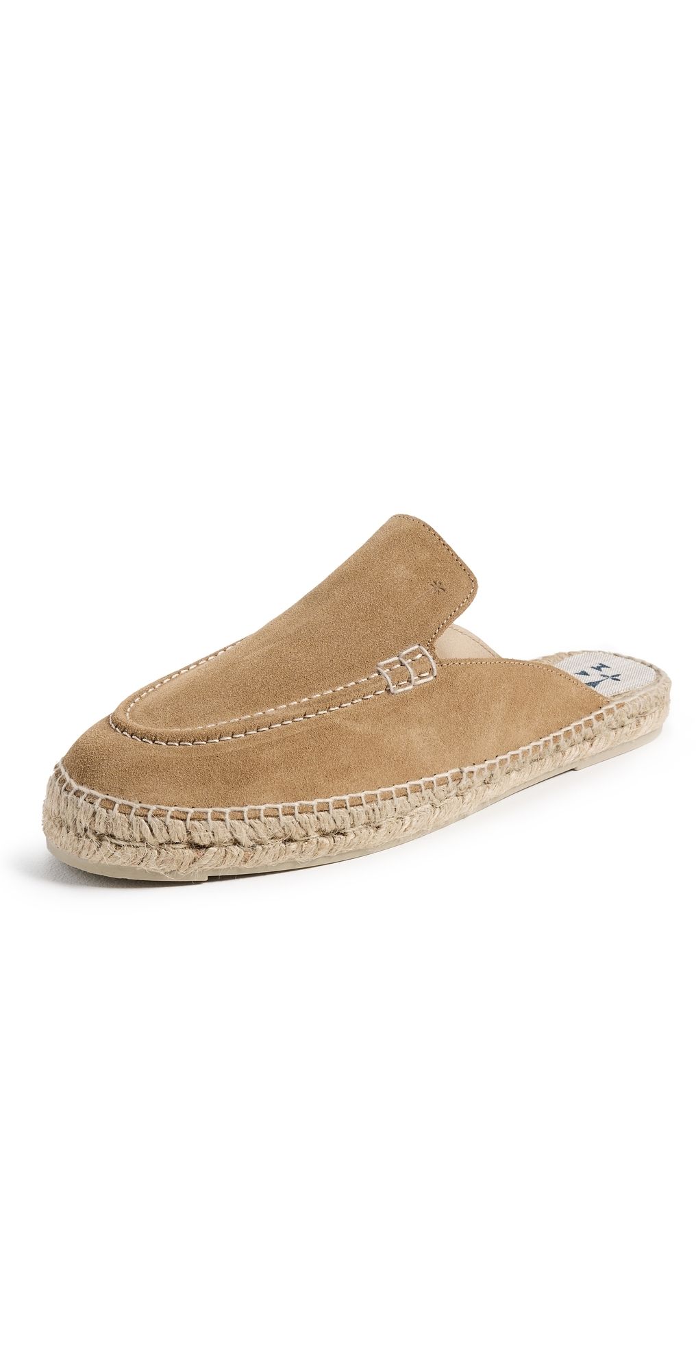 Manebi Suede Traveler Mule Espadrilles Suede Washed Beige 44