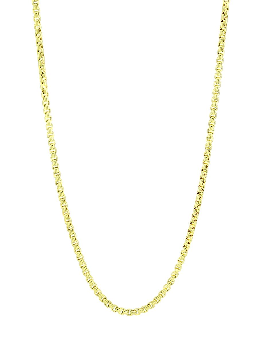 Men's COLLECTION 14K Yellow Gold Lite Round Box Chain Necklace - Gold - Size 24