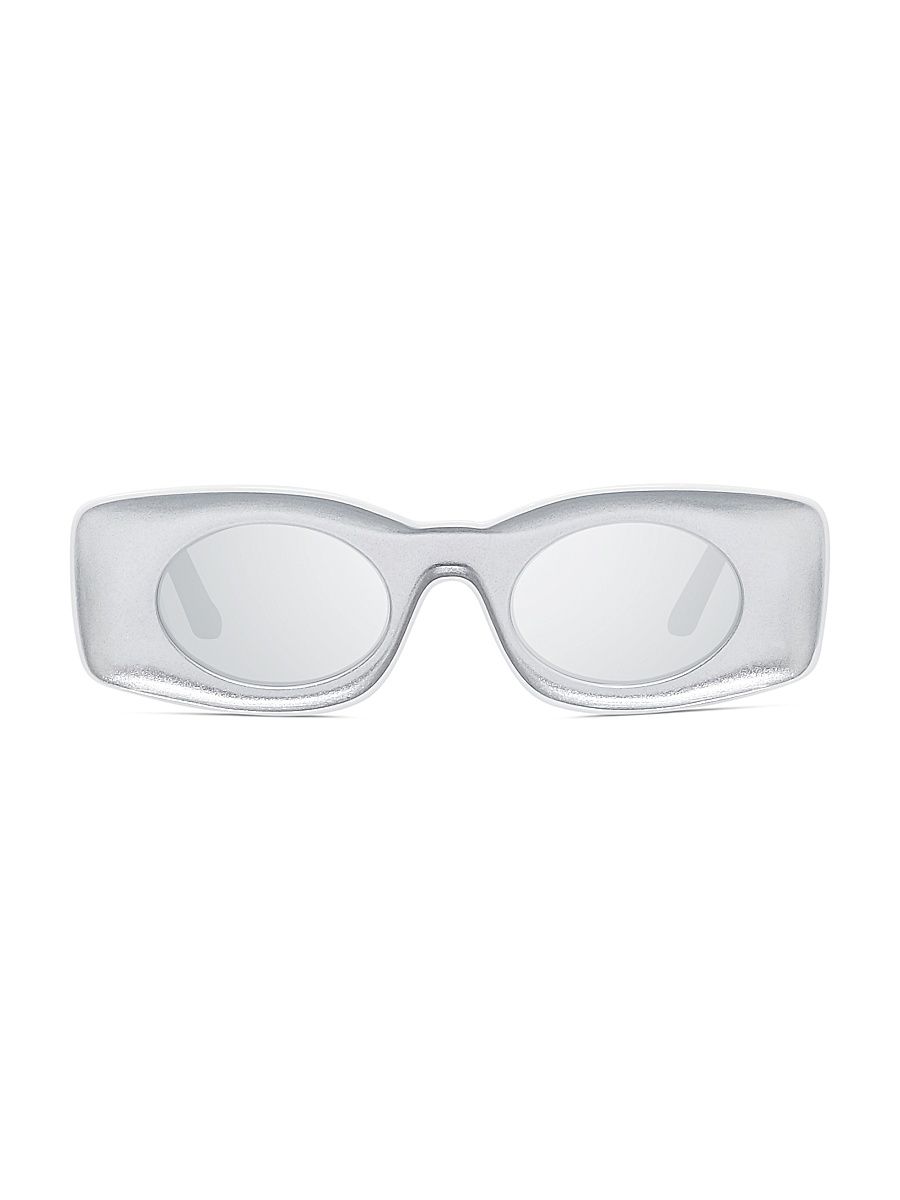 Men's 49MM Mirrored Square Sunglasses - Silver