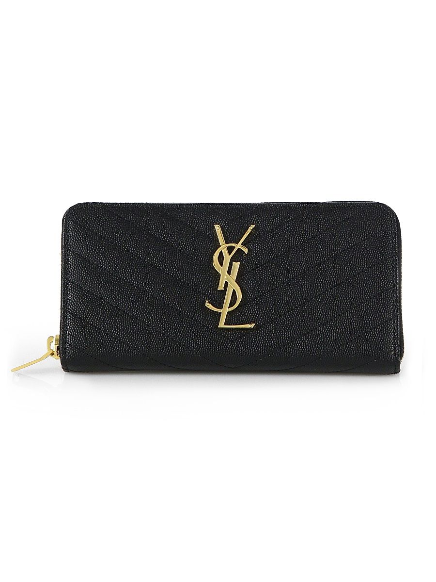 Women's Monogram Matelasse Leather Zip-Around Wallet - Black