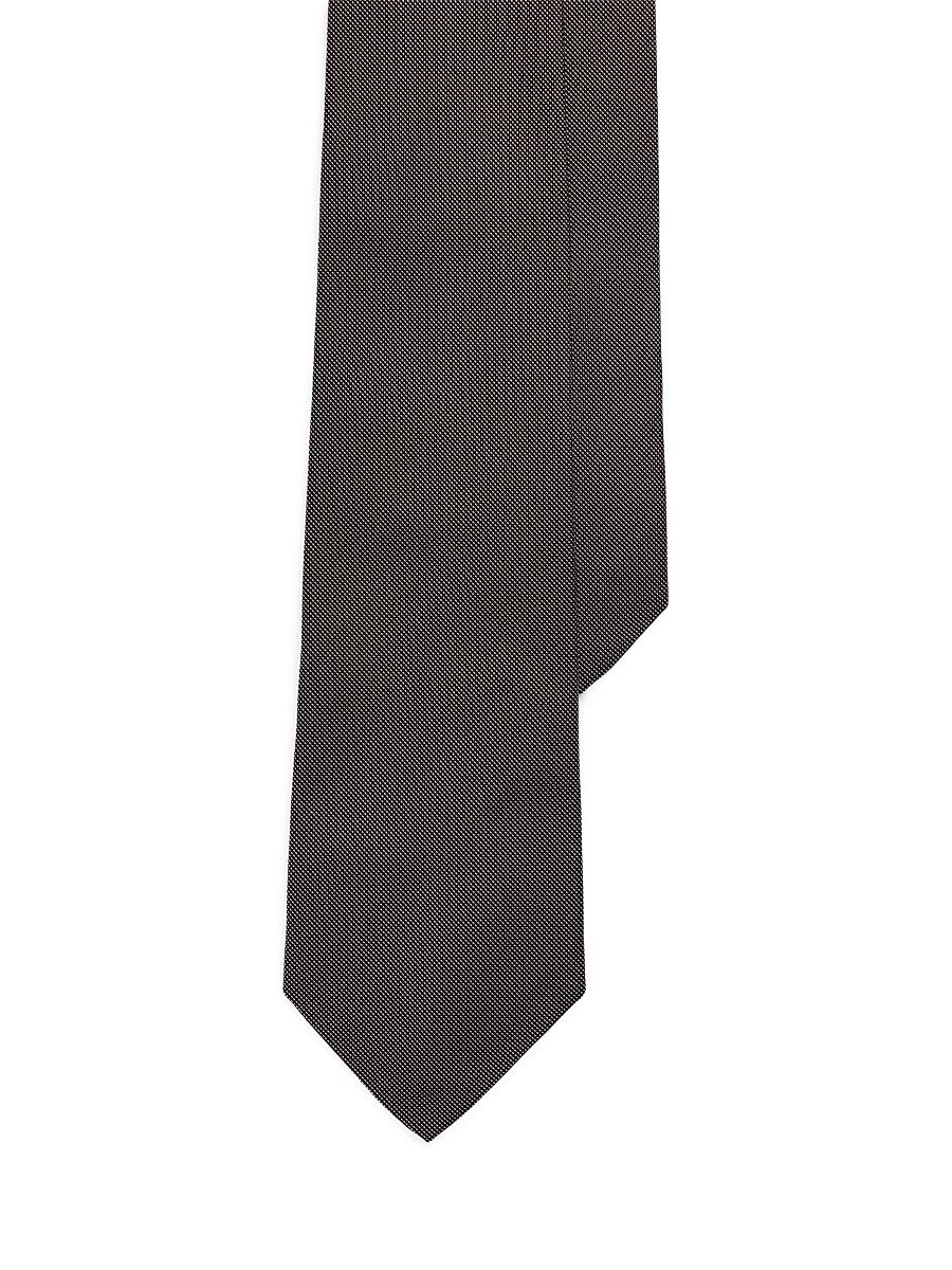 Men's Micro-Dot Silk Tie - Black