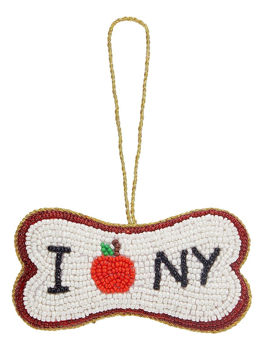 NYC Dog Bone Hand-Beaded Ornament