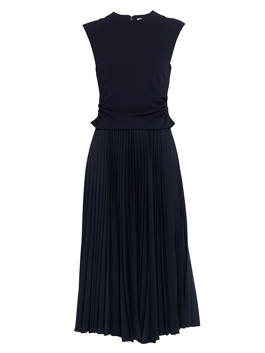 Women's Carly Pleated Sleeveless Midi-Dress - Maritime Blue - Size Small