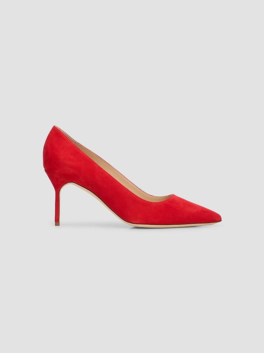 Women's 70MM Suede Pumps - Red - Size 7.5