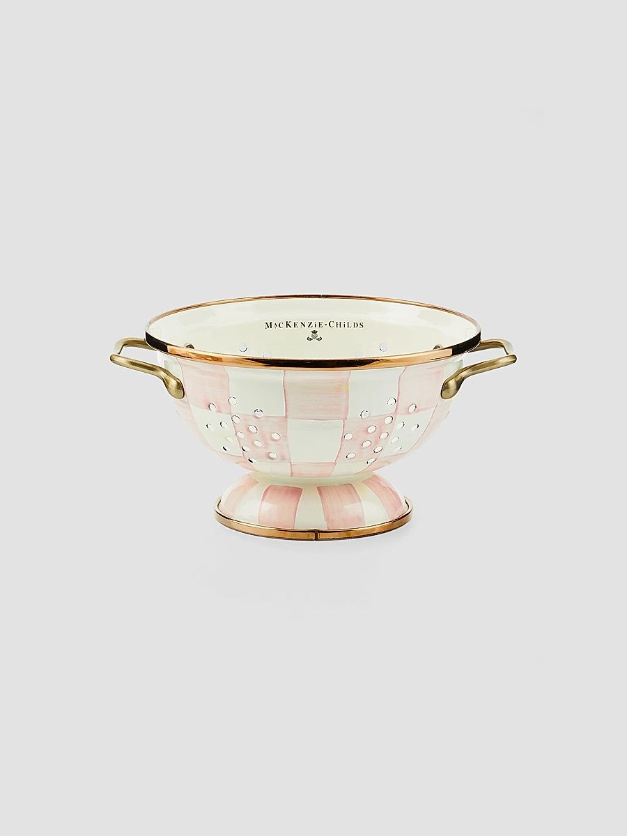 Rosy Check Enamel Large Colander - Size Large