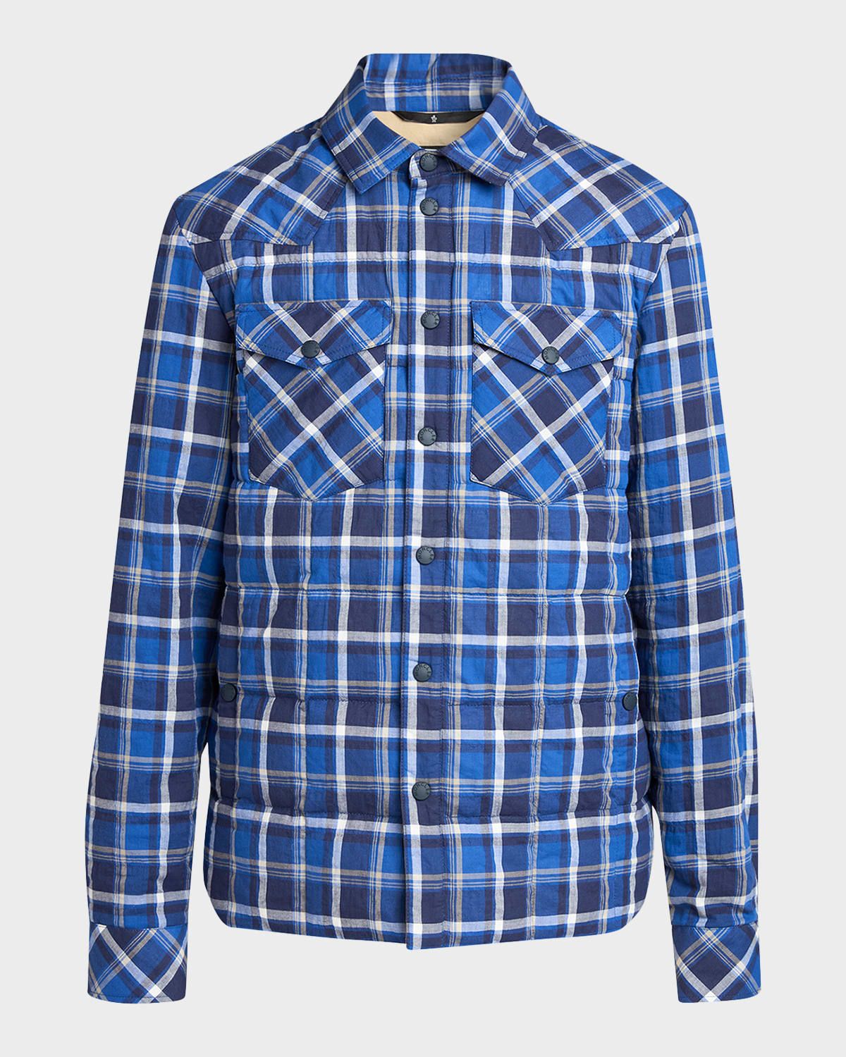 Men & apos;s Plaid Snap-Front Shirt Jacket