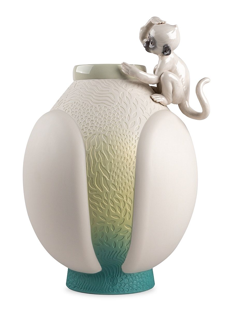 Porcelain Monkey Vase