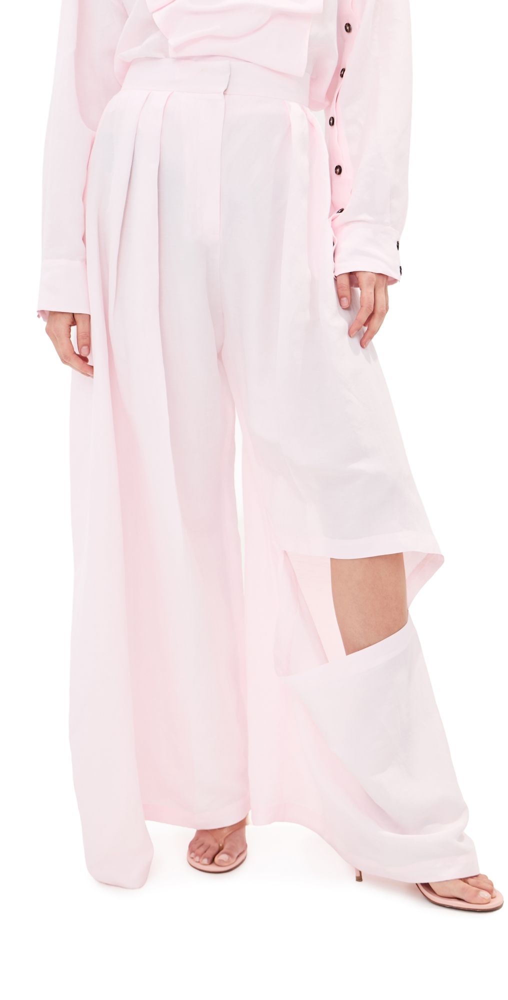 A. W.A. K.E. MODE Slit Knee Pants Pale Pink 38