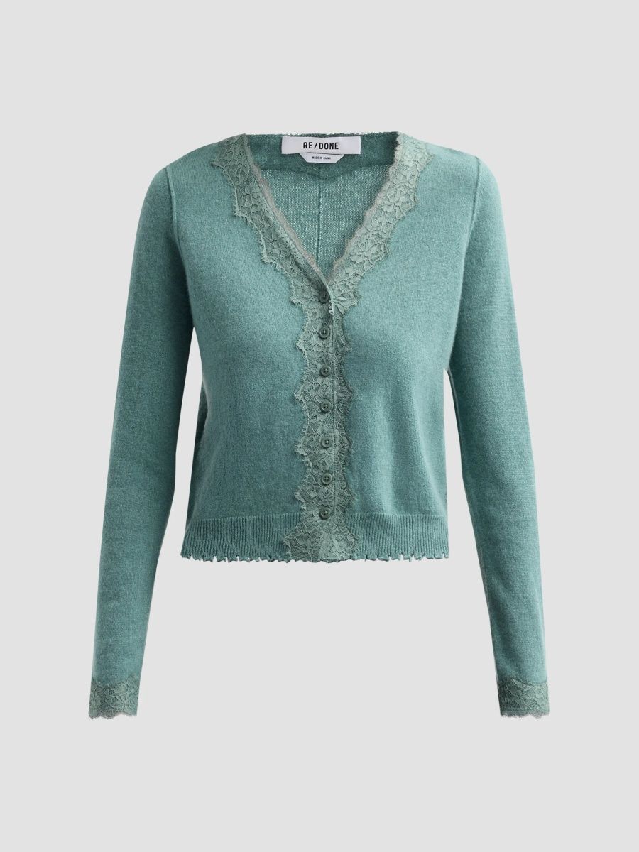 Re/done Women's Ruby Cashmere Cardigan - Aspen Green - Size XS