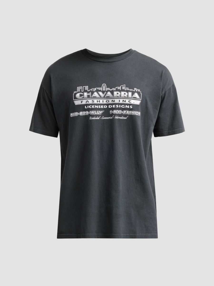Willy Chavarria Men's Chavarria Licensed Designs Crewneck T-Shirt - Pirate Black - Size XXL