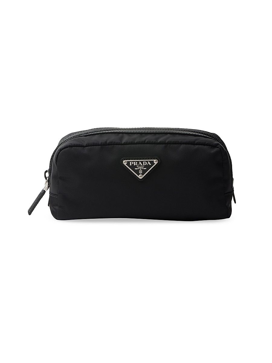 Re-Nylon and Saffiano Necessaire - Black