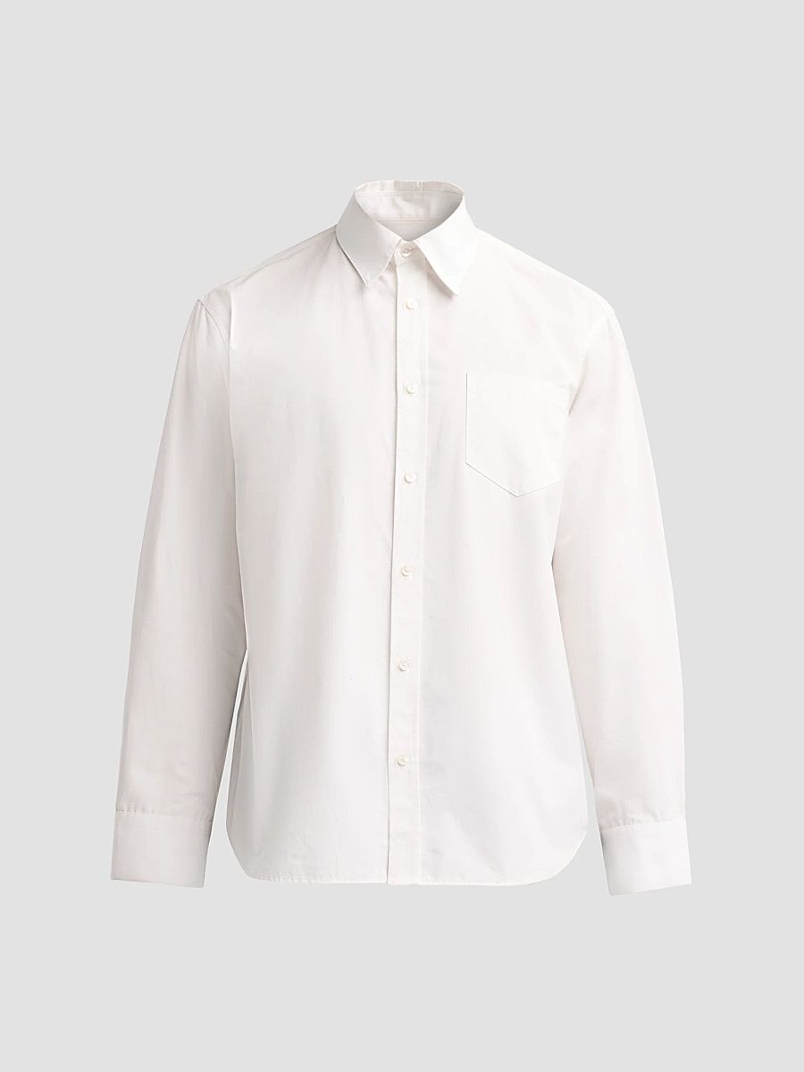 Men Wyckoff Cotton Poplin Shirt - White - Size XL
