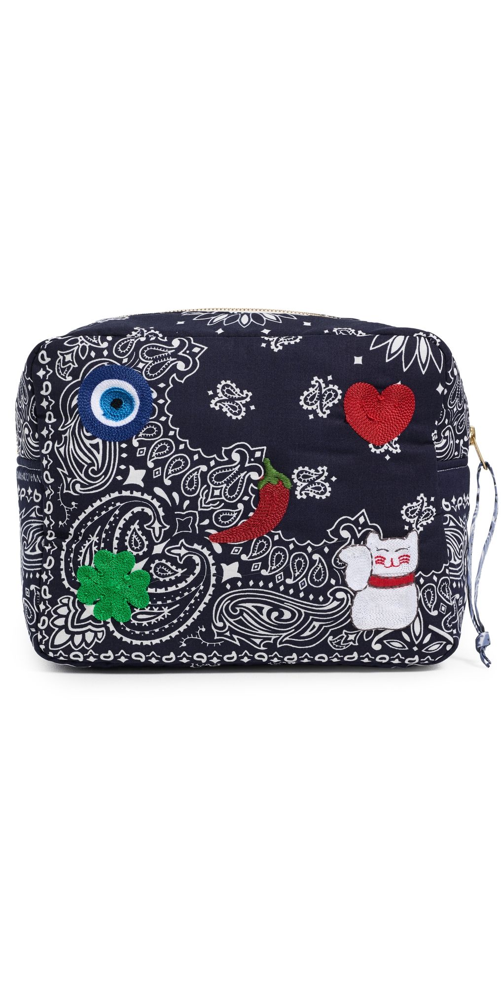 Call It By Your Name Maxi Vanity Emoji Rectangle Pouch Navy / Chambray One Size