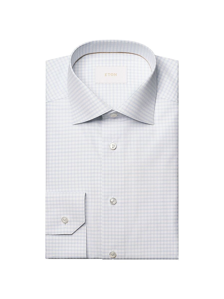 Men's Contemporary Fit Check Elevated Shirt - Purple - Size 18