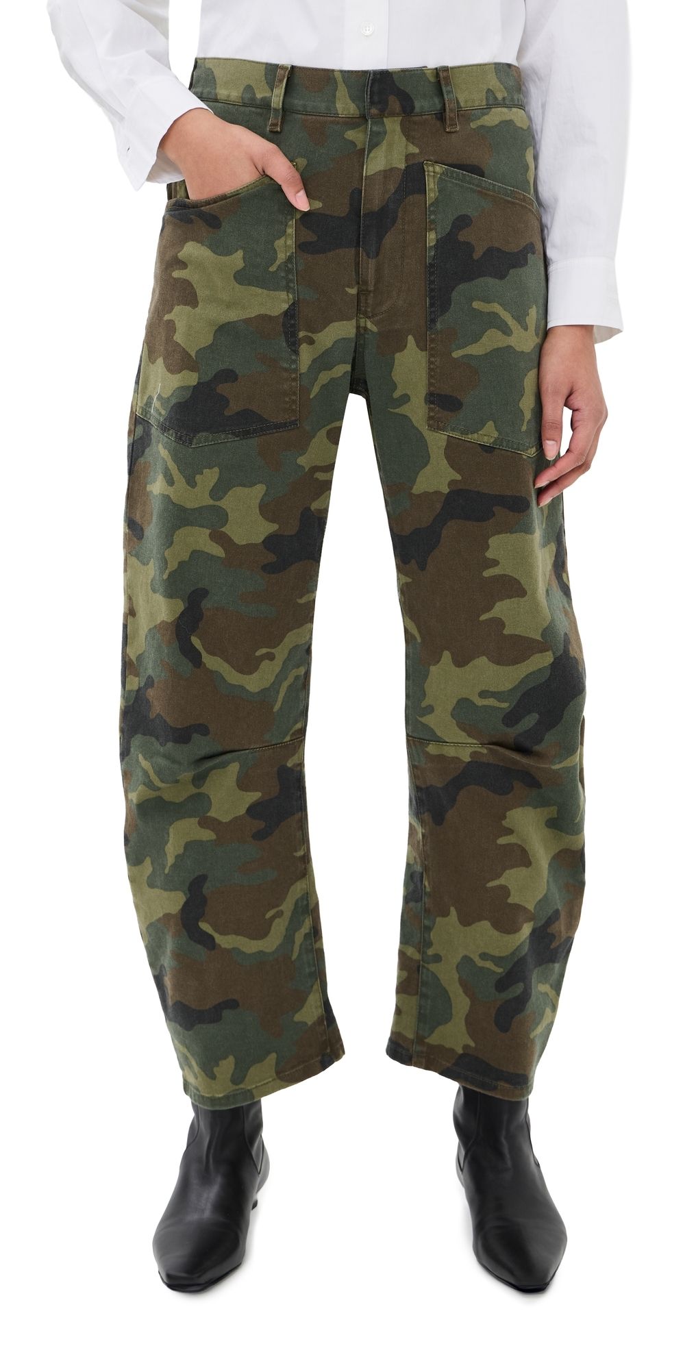 Nili Lotan Shon Canvas Pants Camouflage 12