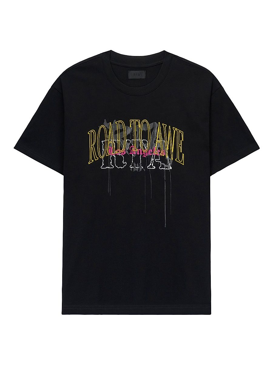 Men's Chaparral Colin Oversized Cotton Crewneck T-Shirt - Black Mixed Logo - Size XXL