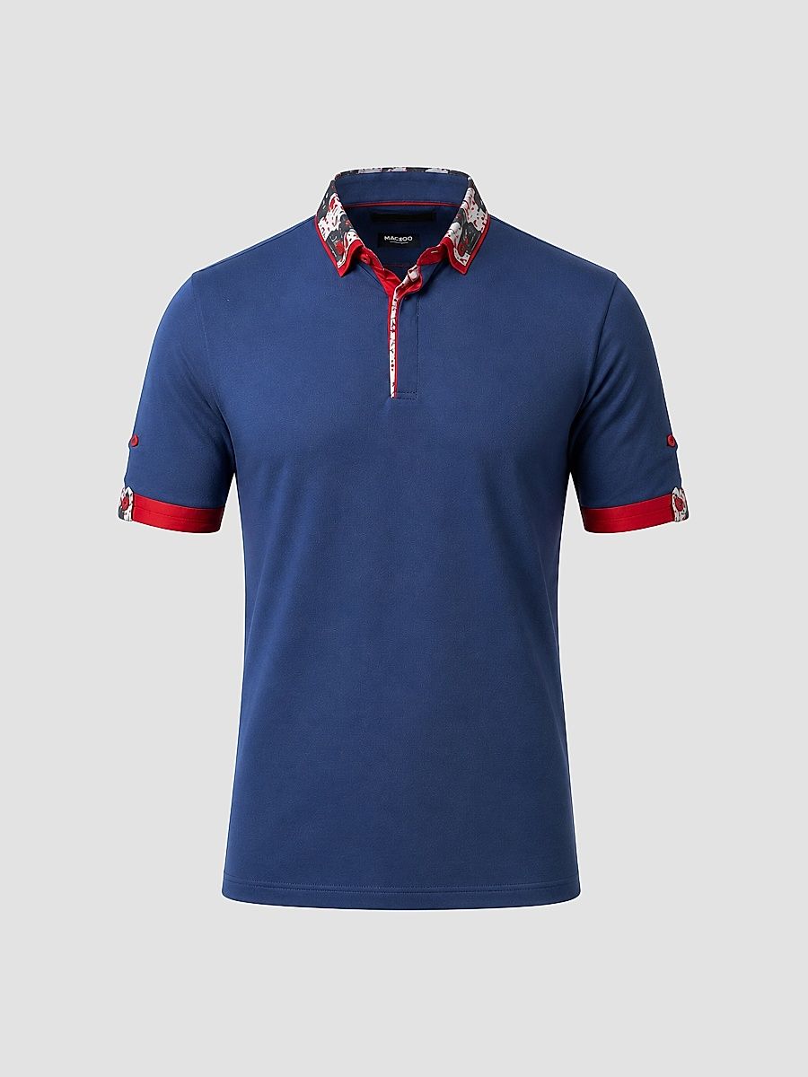 Men's Mozart Solid Guilty Polo Shirt - Blue - Size Medium