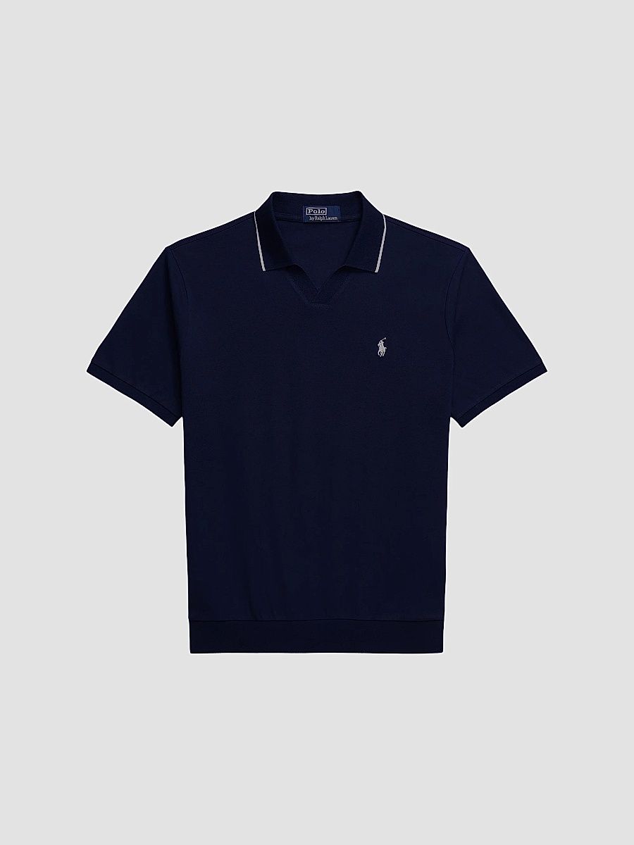 Polo Ralph Lauren Men's Jacquard Mesh Cotton Polo Shirt - Newport Navy - Size XXL