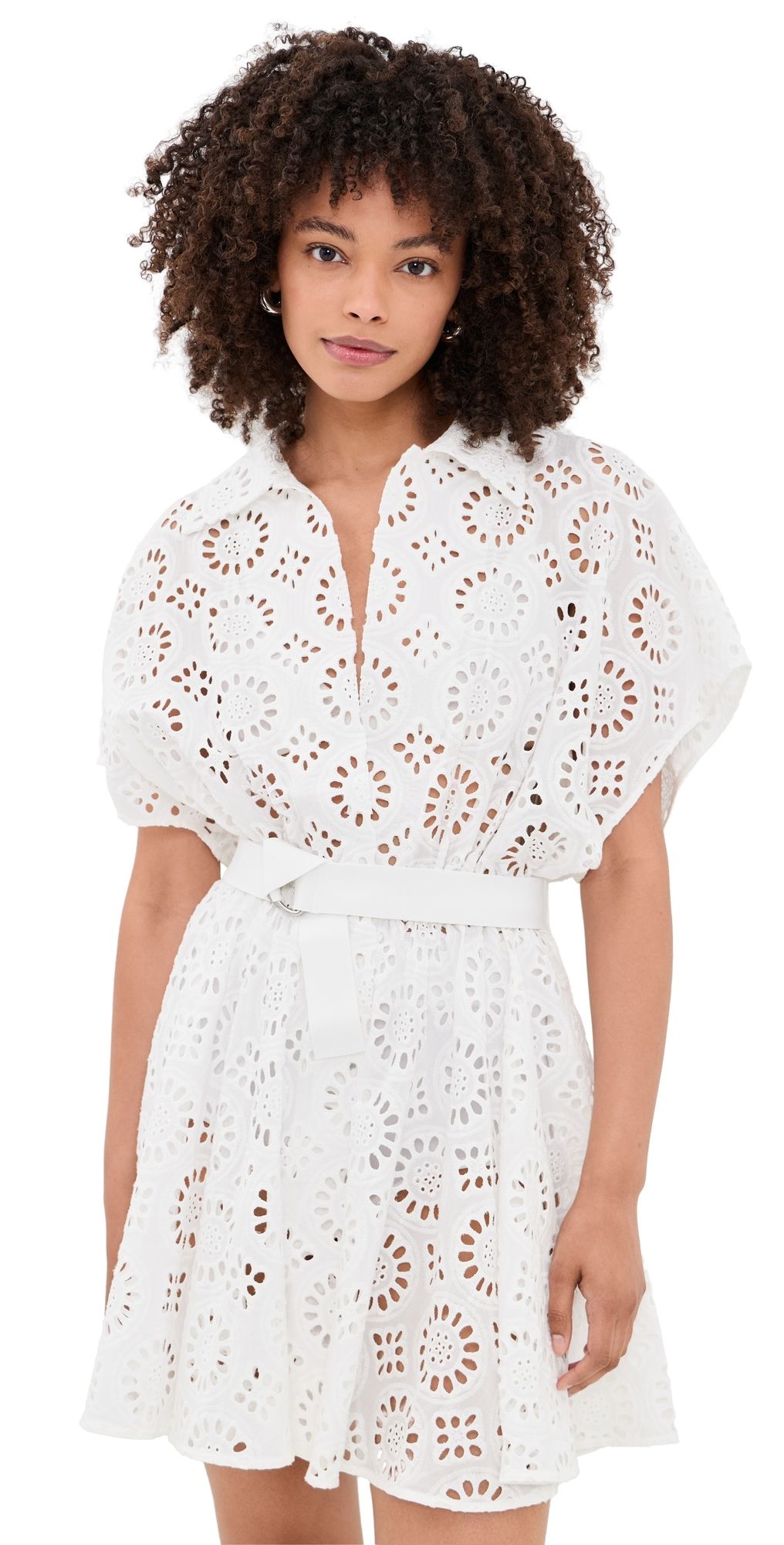 Norma Kamali Flared Shirt Mini Dress White XXS
