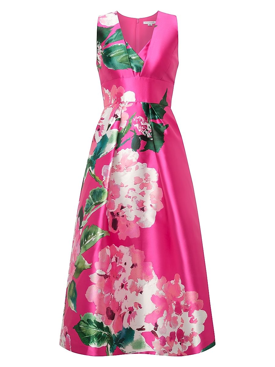 Women's Raina Hydrangea Tea-Length Dress - Spring Pink - Size 18