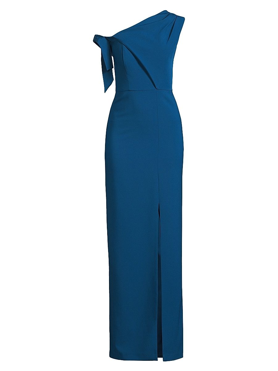 Women's Gwen One-Shoulder Column Gown - Blue Opal - Size 14