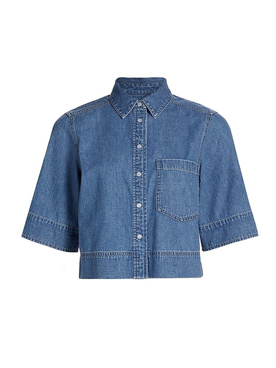 Women's Spruce Denim Crop Top - Amethyst Frost - Size 12