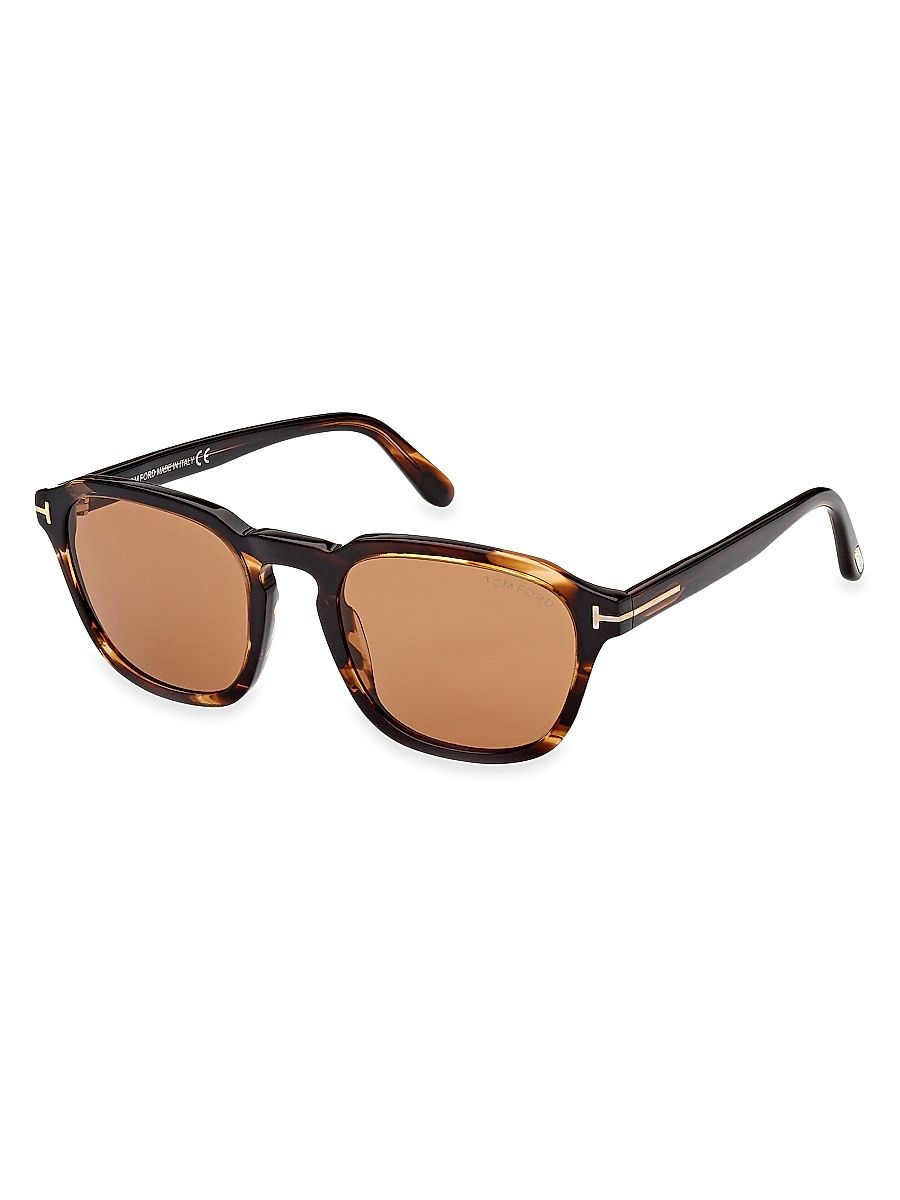 Men's Avery 52MM Square Sunglasses - Havana