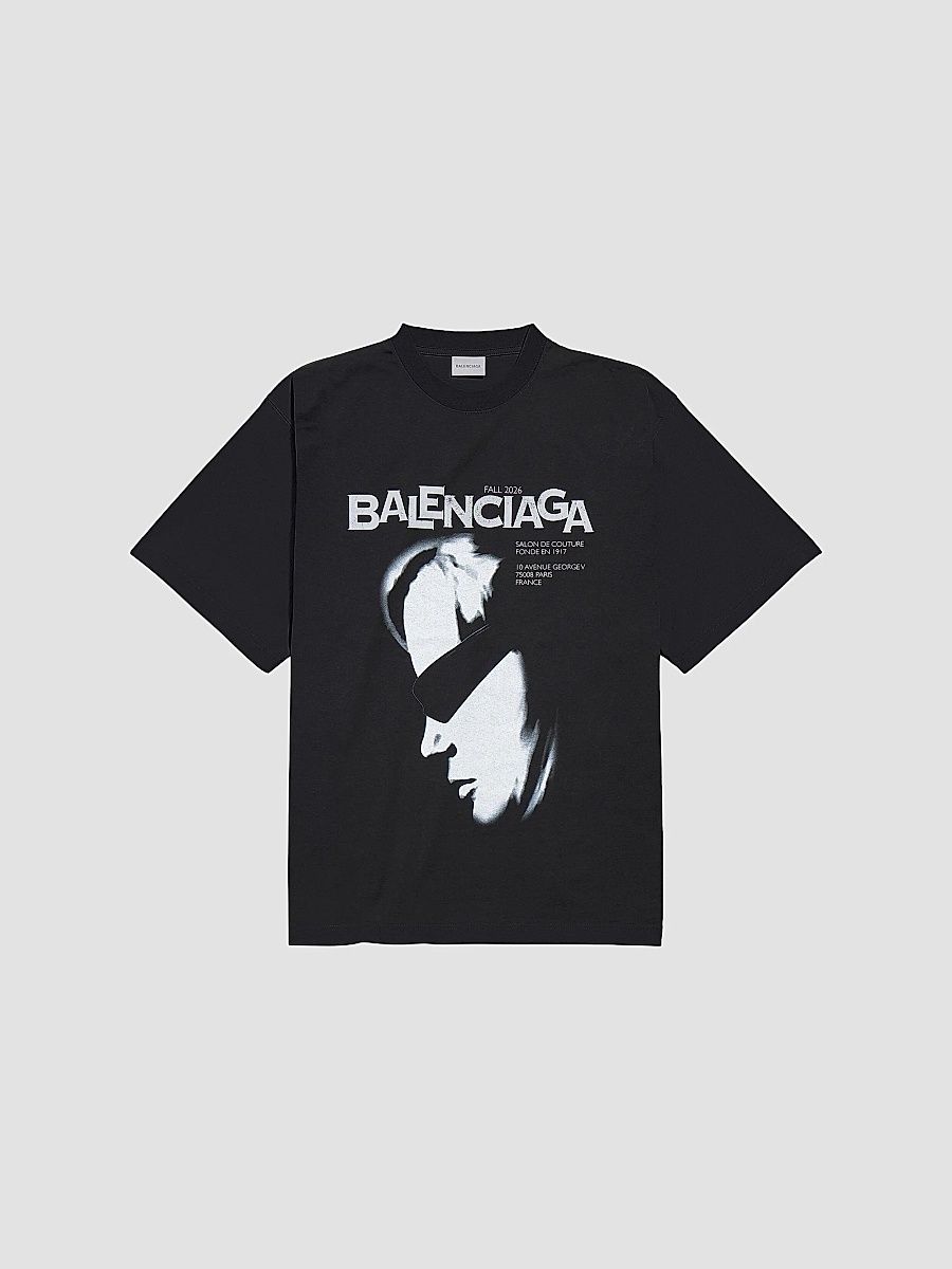 Balenciaga Men's Lady in Shades Oversized T-Shirt - Black - Size XXS