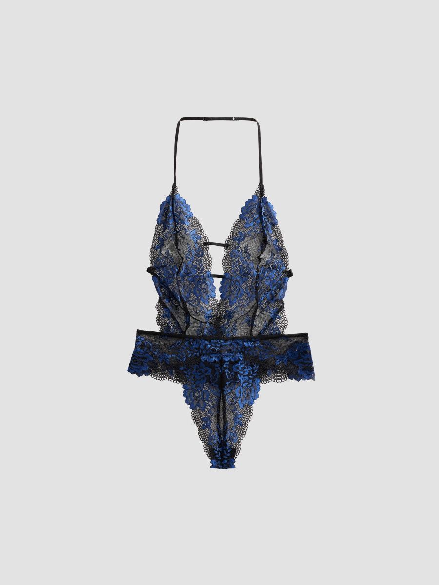 In Bloom Women's Oakley Lace Teddy Bodysuit - Black - Size XS
