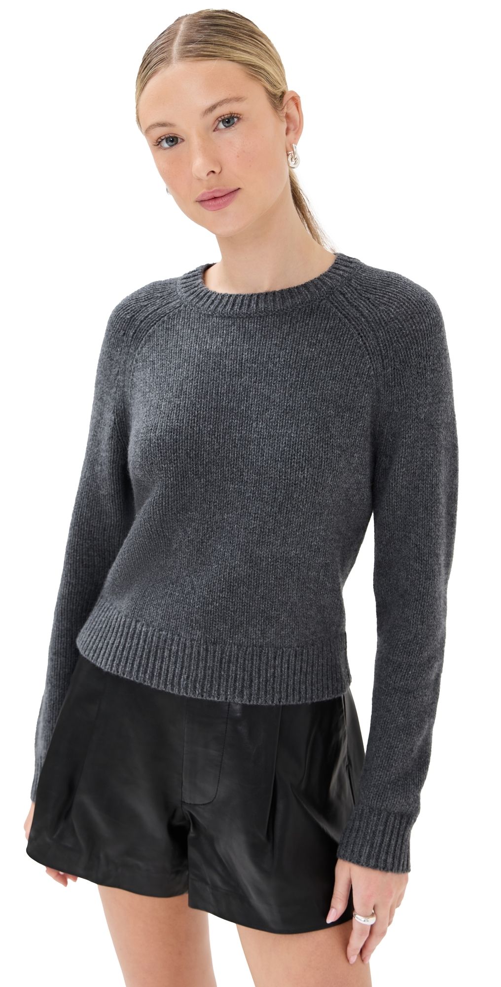 Nili Lotan Laurel Sweater Dark Charcoal Melange M