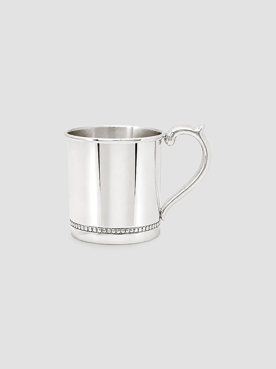 Beaded Sterling Silver Baby Cup - Silver