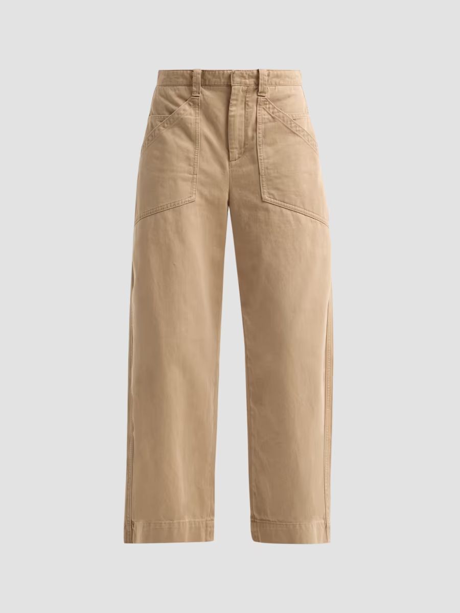 Vince Women's Washed Cotton Utility Crop Pants - Cinderwood - Size 8