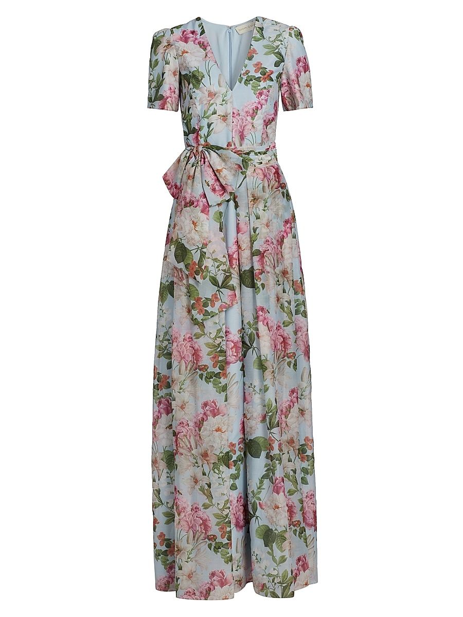 Women's Bronwyn Floral Gown - Sky Blue Petals - Size 8