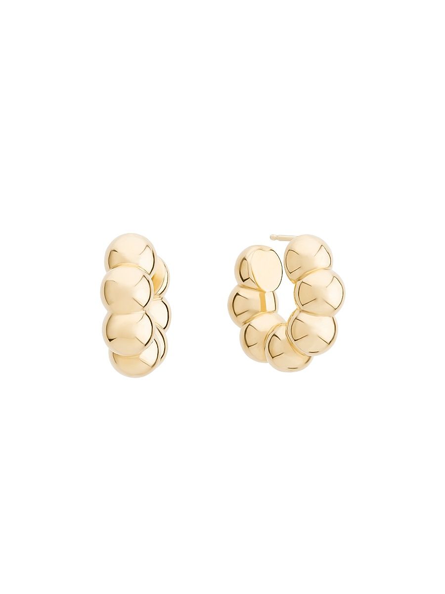 Women's Bubbles 14K Yellow Gold Hoop Earrings - Yellowgold