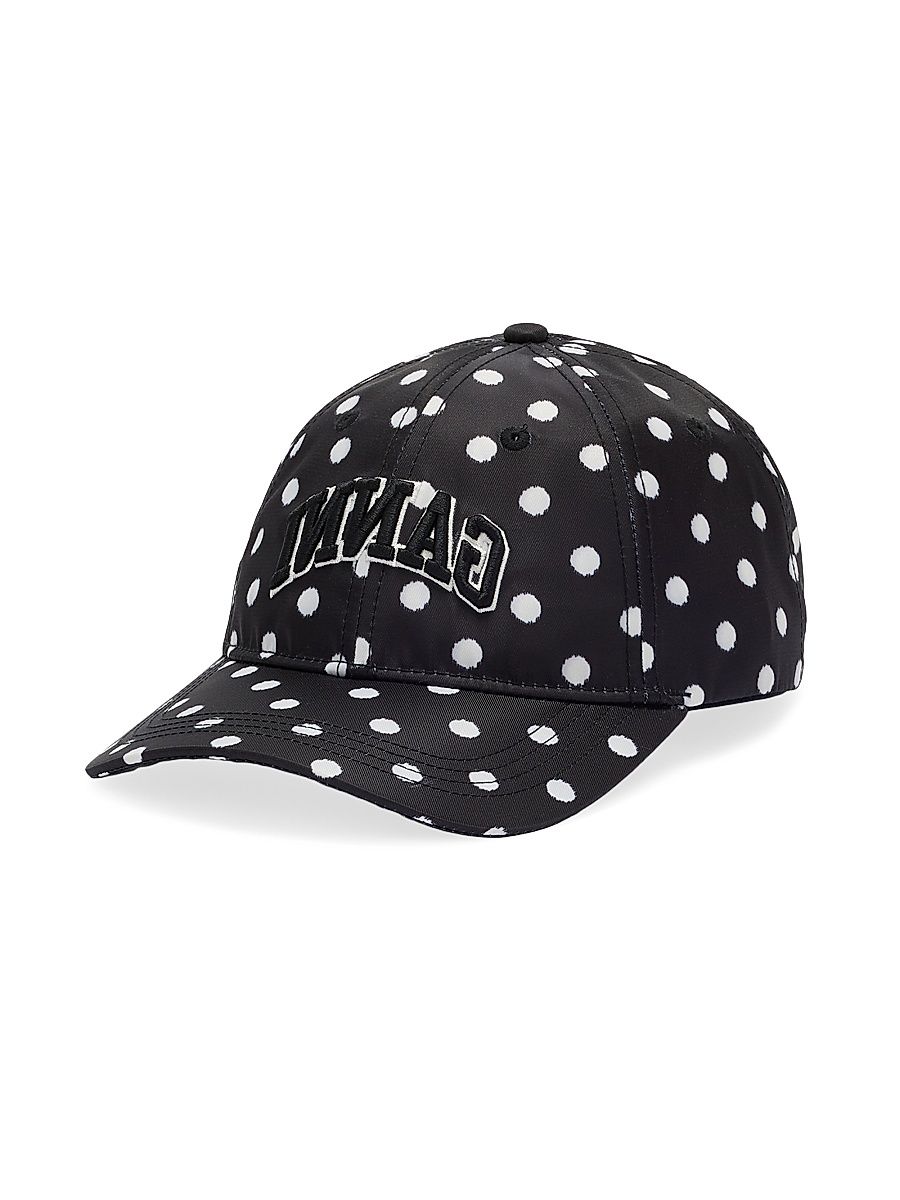 Women's Logo-Embroidered Polka Dot Baseball Cap - Black