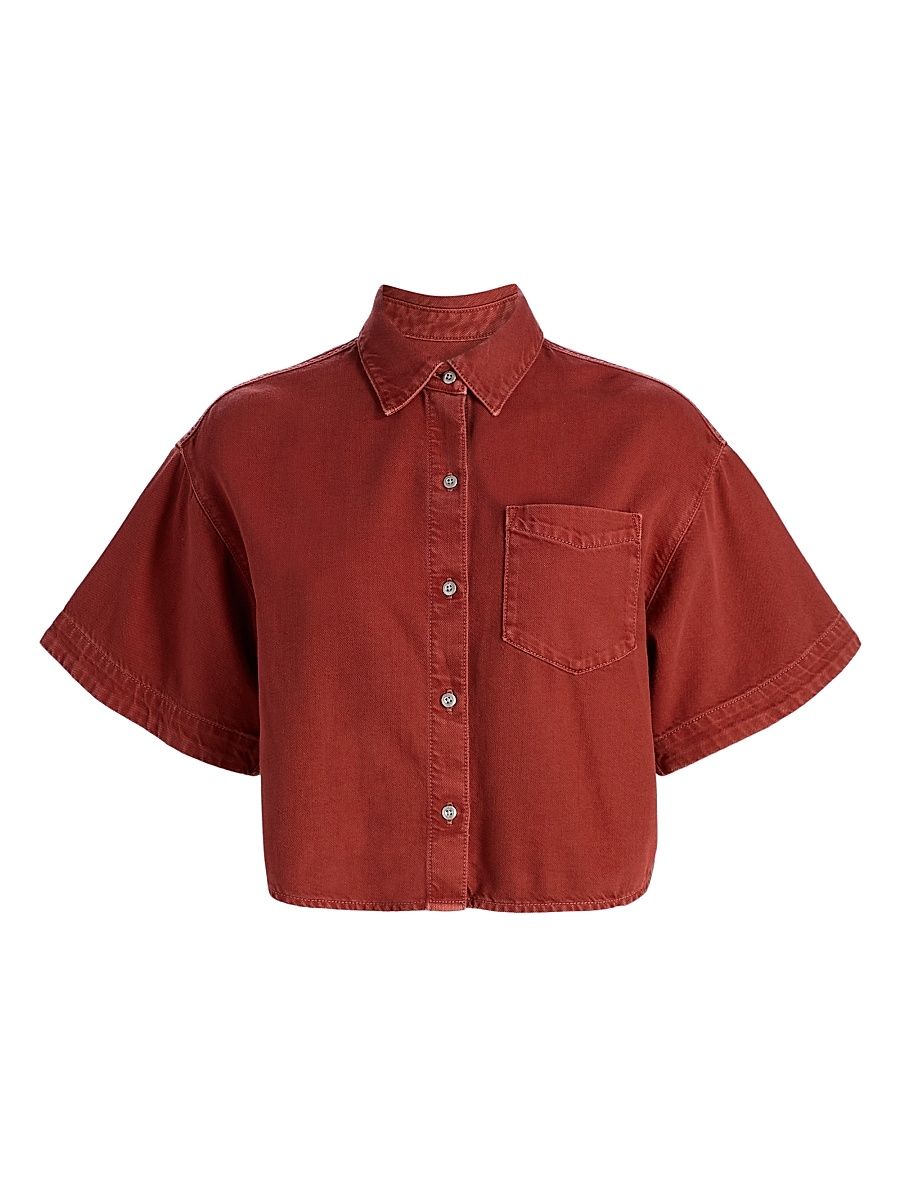 Women's Marin Ultra Featherweight Denim Crop Top - Sienna Stone - Size Medium