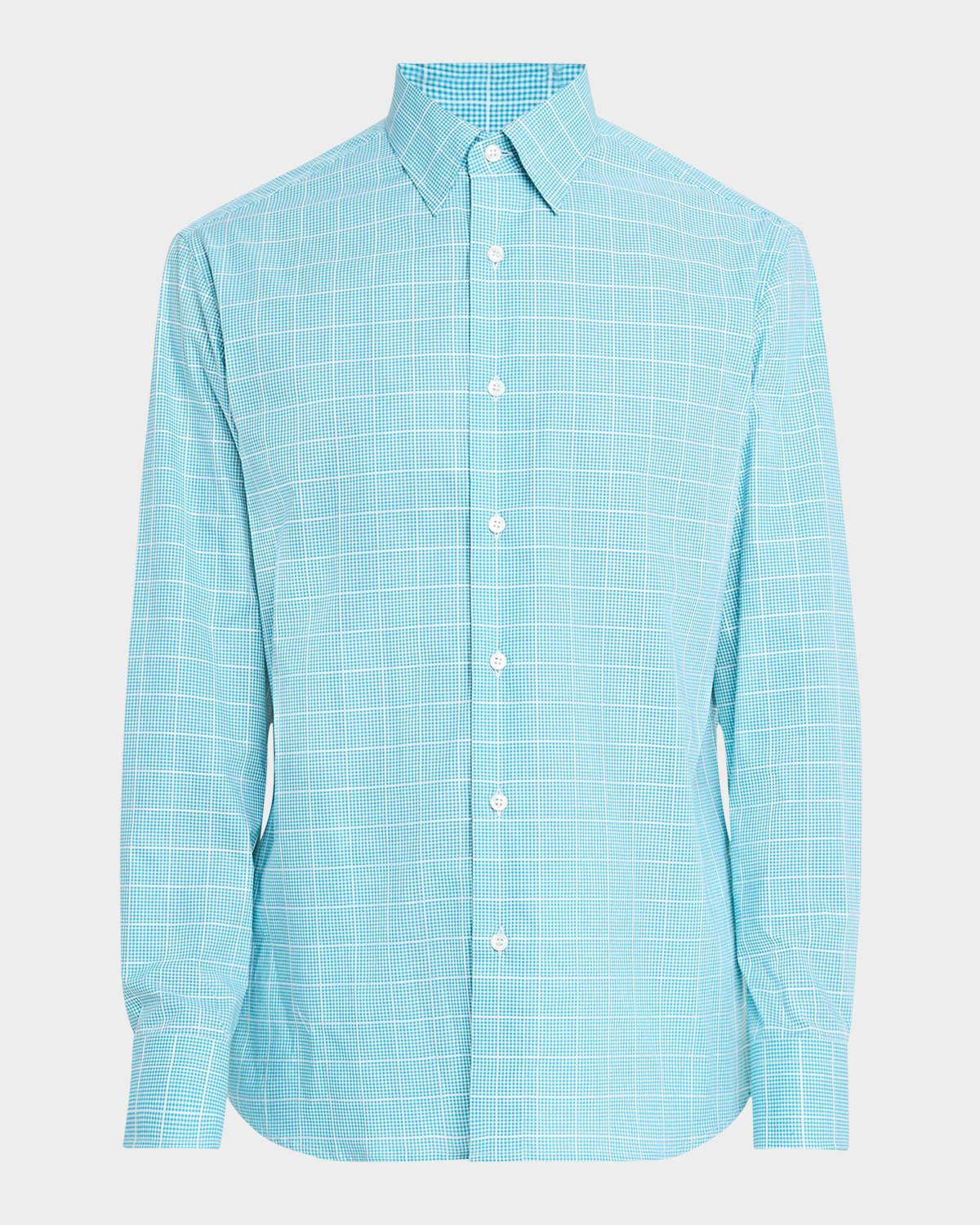 Men & apos;s Cotton Windowpane Check Sport Shirt
