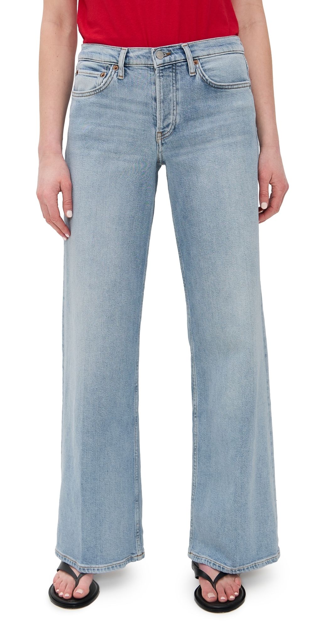 RE/DONE Mid Rise Wide Leg Jeans Mid 90s 32