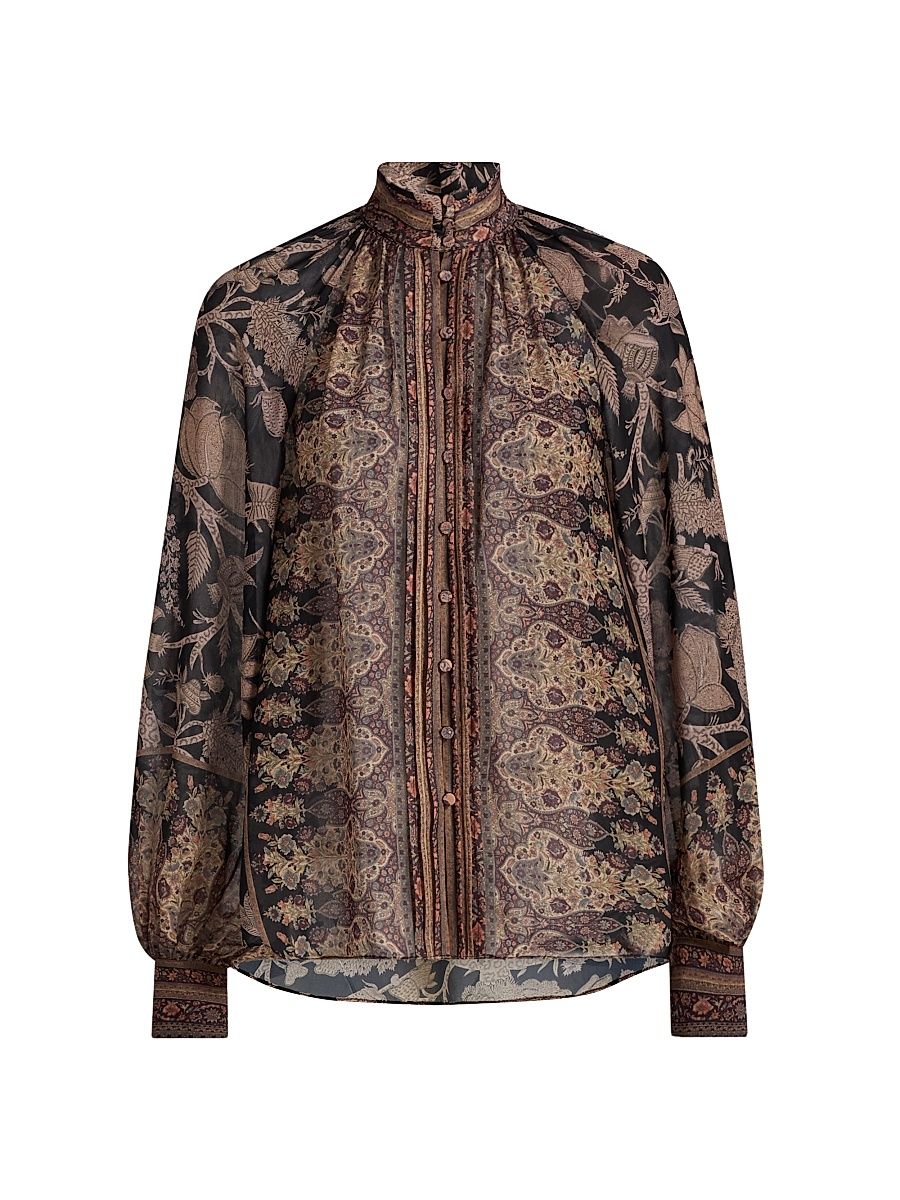 Women's Solace Printed Blouse - Black Multi - Size Medium