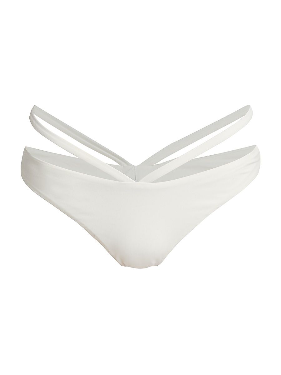 Women's Emmalynn Strappy Bikini Bottoms - White - Size Large