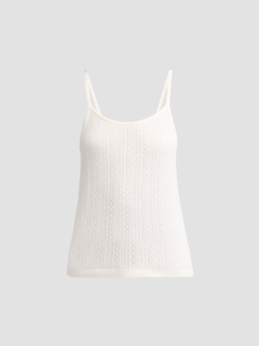 Barefoot Dreams Women's CozyChic Ultra Lite Pointelle Tank - Pearl - Size XS