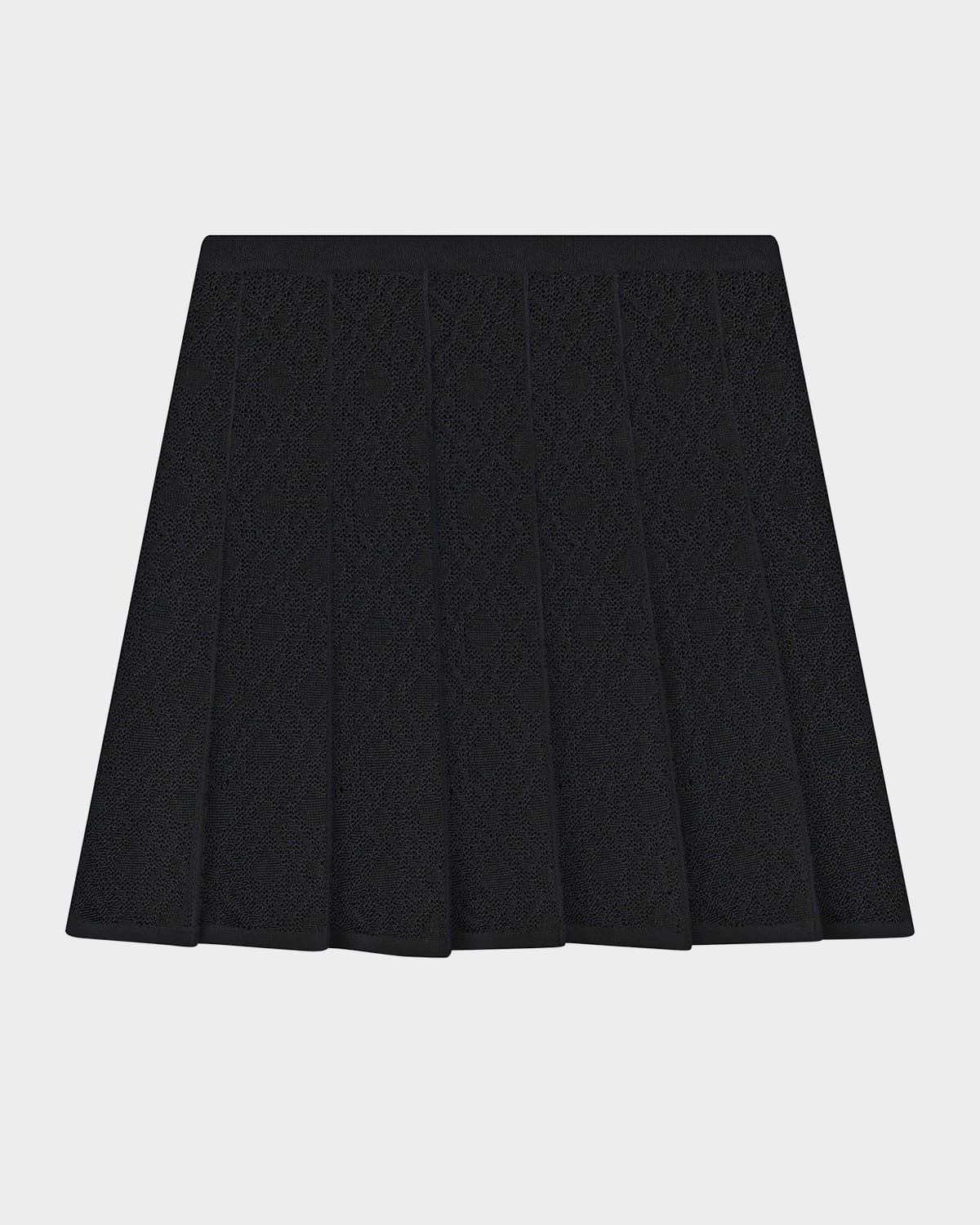 4G Pointelle Knit Pleated Mini Skirt