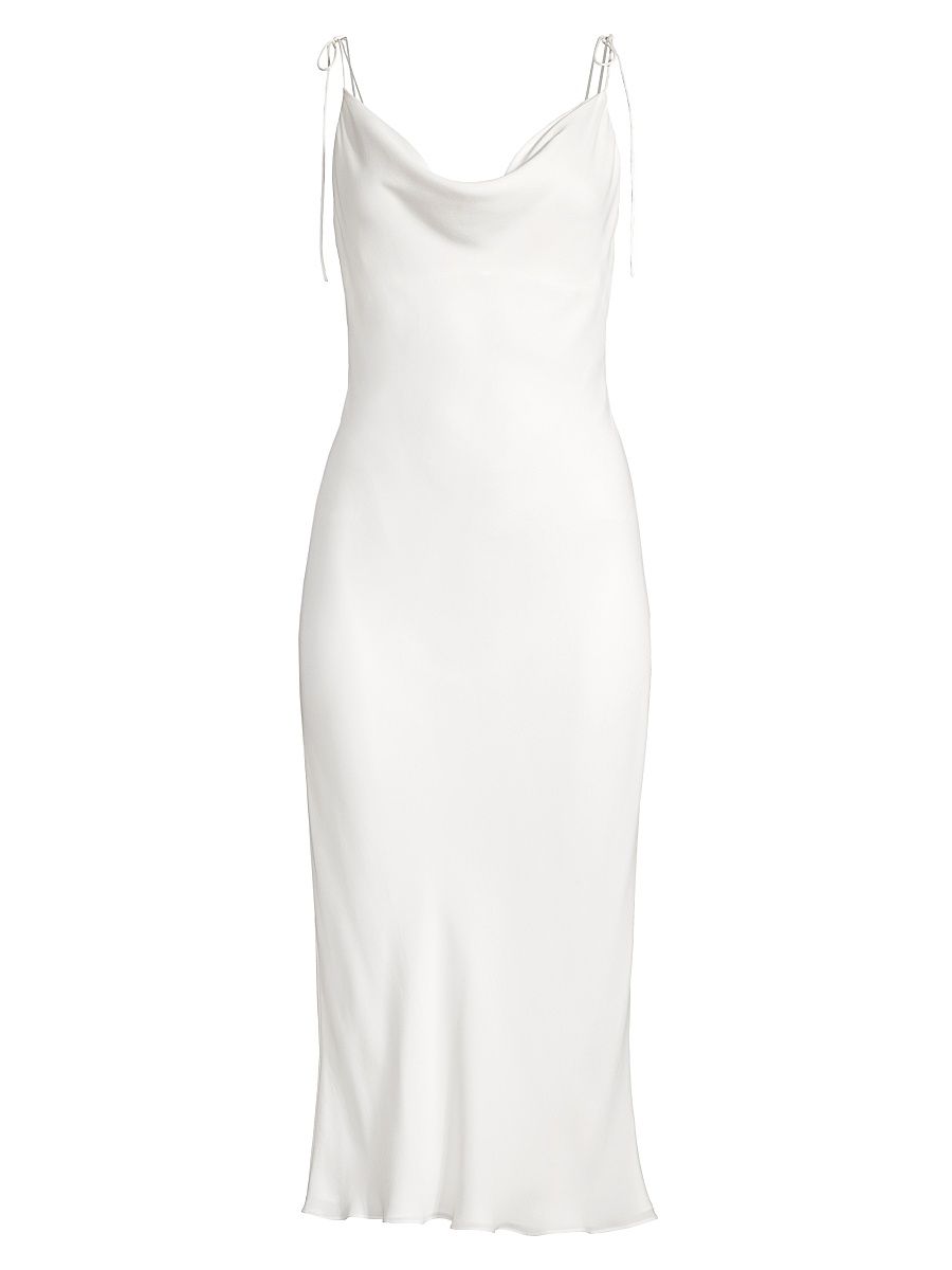 Women's Tie Strap Midi Slip Dress - Ivory - Size 0