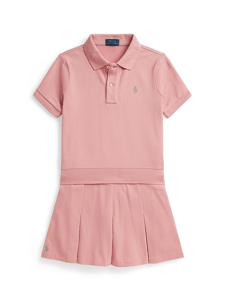 Little Girl's & Girl's Stretch-Cotton Polo & Skirt Set - Adirondack Rose - Size 16