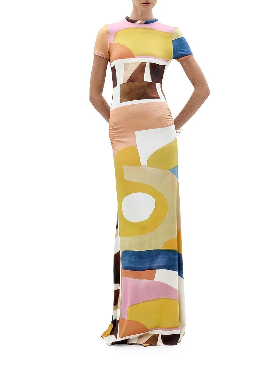 Women's Ikia Abstract Print Maxi Dress - Abstract Print - Size XL